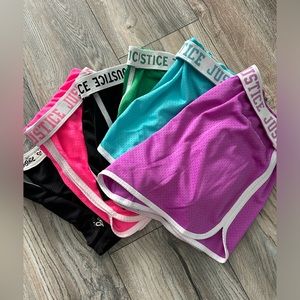 6 pairs of athletic girls justice shorts
